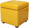 Hocker mit Stauraum, Leder, 60 x 40 x 42 cm, Gelb