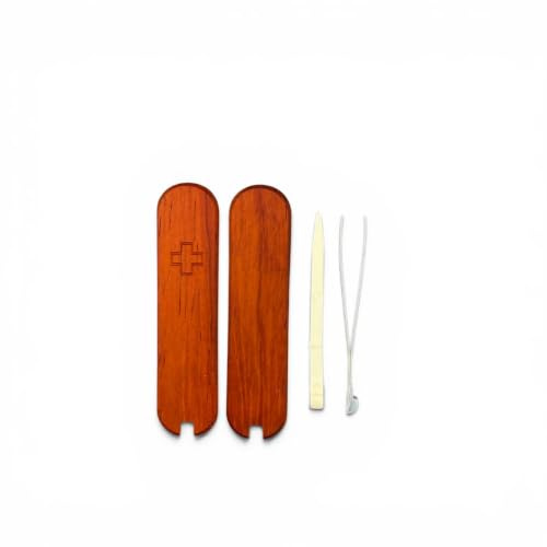 Replacement Covers For Victorinox Scales 58mm Natural Rosewood Handles With Toothpick And Tweezers