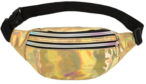 1 Stück Goldener Laserbeutel, Kreativer wasserdichte Aufbewahrungstasche, Multifunktions-Crossbody-Taillenbeutel, Universell Für Männer Und Frauen, Sporttailentasche Im Freien, Kleidungszubehör.