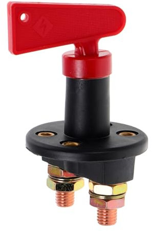 Ciieeo Interrupteur Coupure Batterie Rotatif Avec Poignée Caoutchouc Déconnexion Principale Pour Voiture Rv Bateau Et Camion Protection Décharge Et Courts-circuits Facile à Installer Et u