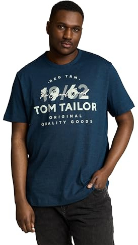 TOM TAILOR Herren Plussize T-Shirt mit Rundhalsausschnitt