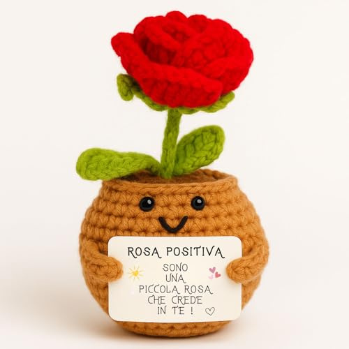 Rosa Positiva | Idea Regalo Romantica per Donna e Coppia | Festa della Mamma, Compleanno Amica Fidanzata Moglie | Sorpresa per Lei | Fiore Eterno Decorativo | Amore & Dolcezza | Decorazione Casa Cute