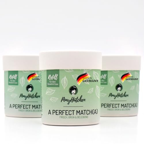 PonyHütchen Deostick Sparset 3er Pack – Deo Refill (Nachfüllpack) ohne Aluminium – veganes Naturkosmetik Deodorant Stick Nachfüllung – Antitranspirant-Alternative – A Perfect Match(a) - 3x 40 g