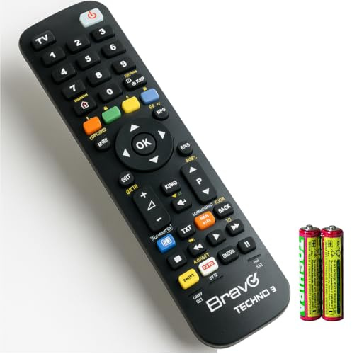 Telecomando Universale Programmabile per TV United e Tutti i Marchi | Pronto all'Uso, Pile Incluse, Comanda Fino a 3 Dispositivi, TV Decoder SAT DVD, Sostitutivo Personalizzabile