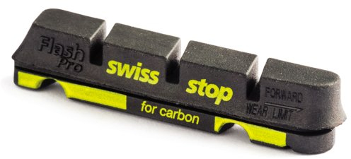 SwissStop Flash Pro Rennradbeläge, für Carbonfelgen, schwarz (Black Prince), 4 Stücke
