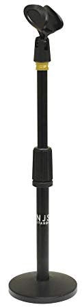 Njs Adjustable Desk Microphone Stand With Heavy Cast Base Black