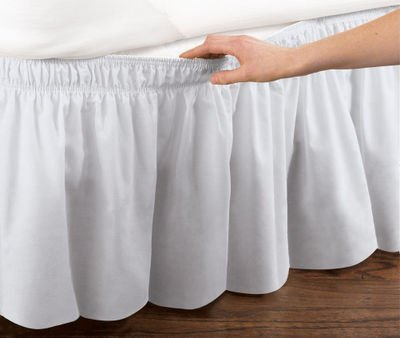 Ruffled Solid Bed Rock, Wrap Around Style, elastische Bettdecke, Wrap Ruffle Bett, Rock, Weiß, Twin/Full