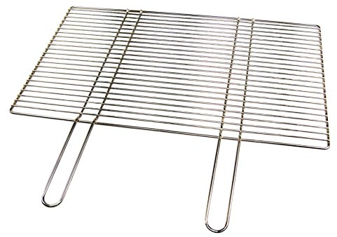 AKTIONA Edelstahl Grillrost 54 x 34 cm mit festen Handgriffen/nur 10 mm Lichter Stababstand/für Grillkamin