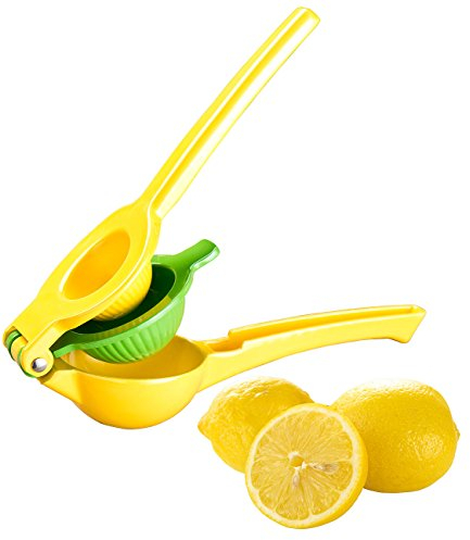 Rosenstein & Söhne Zitronenpresse Metall: 2in1-Metall-Zitruspresse, 2 Schalen für Zitronen & Limetten, Ø6&7,5cm (Entsafter, Saftpresse für Zitrusfrüchte, Cocktail)