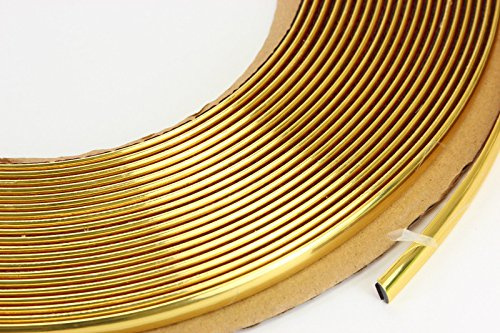 Phil Trade Gold Chrom Zierleiste 6mm x 15m selbstklebend universal Auto Goldleiste Kontur