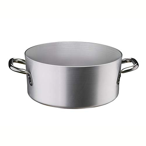 PINTI INOX 2925850 Casserole basse Tender en aluminium avec 2 poignées en acier inoxydable, 50 cm