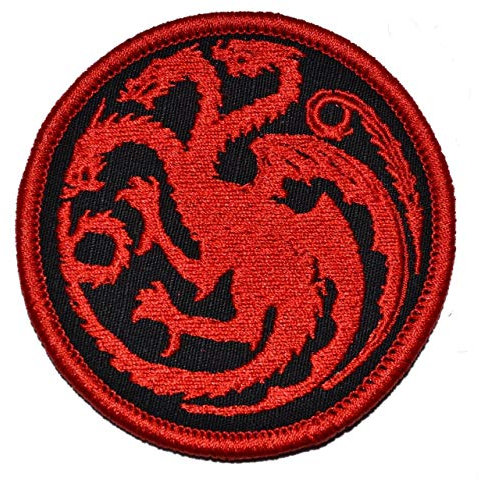 Wardah Limited Targaryen Dragon - Game of Thrones Embroidered Badge Patch Sew-on or Iron-on 7.5cm
