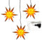 Dekohelden24 3er Set Weihnachtssterne aus Kunststoff in gelb, inkl. LED Beleuchtung und Adapter, für Innen und Außen geeignet. Maße je Stern L/B/H: 13,5 x 5,5 x 12 cm.
