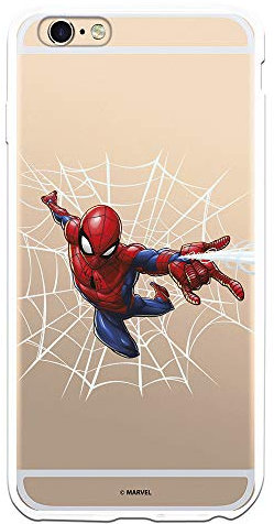 Case for iPhone 6 Plus - 6S Plus Official Marvel Spiderman Spider Web Silhouette to Protect Your Mobile Phone Flexible Silicone Case with Official Marvel License.