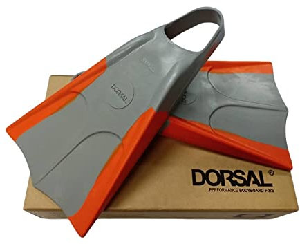 DORSAL Bodyboard Floating Swimfins (Flippers) 8.5 - 9.5 Grey/Orange