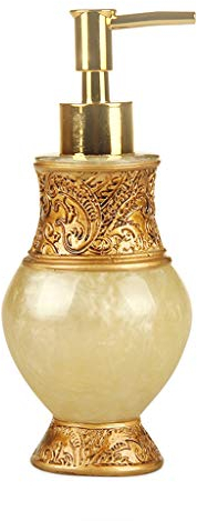 LOFAMI Badaccessoires Seifenspender Flasche 260ml Pump nachfüllbar Leer Dekorative Flüssigkeitshalter Lotionspender Behälter for flüssige Seife Shampoo Duschgel Seifenspender (Color : Gold)