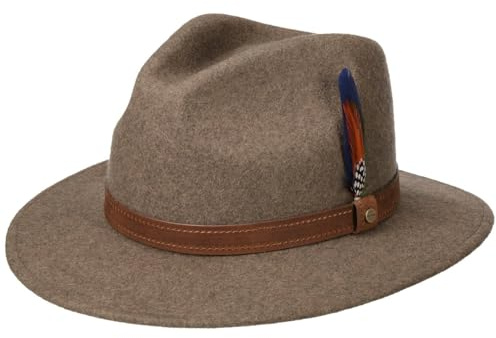 Stetson Rincova Traveller Wollhut Unifarbener Outdoor-Filzhut mit Ledergarniturband Made in USA Herren Herbst Winter