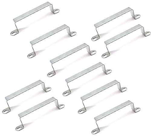 Fence Panel Security Brackets for Concrete or Wooden, Pack of 10, Posts Fits 4” x 4” Posts Strong Galvanised Steel Predrilled with 20 Screws