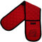 Ragged Rose Double Oven Gloves - 84 cm x 18 cm x 1 cm, 1-Piece Oven Mitts for Cooking & Baking - Cotton, Machine Washable at 30° - Kitchen Essentials (Red/Black Plain)