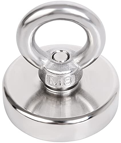 AYVANBER 48 mm starker runder Neodym-Magnet, Seltenerd-Magnete, 80 kg, Zugkraft zum Angeln, magnetisch für Metalldetektor, Schatzsucher im Fluss