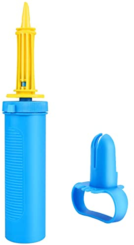 Balloon Pump Hand Birthday Party Balloon Manual Inflator Knot Tying Tool (Blue)