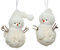 Decoris Christbaumschmuck Schneemann mit Mütze 13cm x 1 Stück Sortiert Winterfiguren flauschig weiß