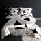 BlessLiving Marble Satin Bed Cover Geometric Single Size Bedding Set White and Black 3 Pieces Elegant Faux Rose Gold Duvet Cover with 2 Pillowcases