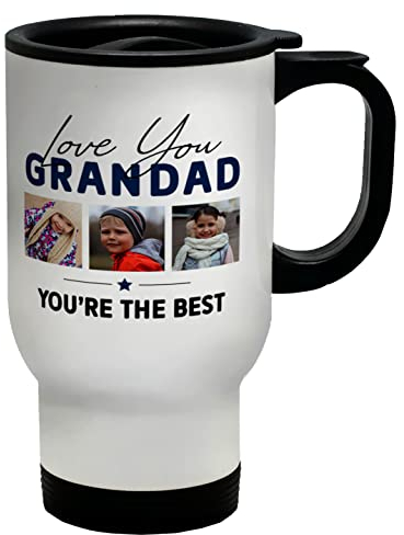 Shopagift Personalised Photo Travel Mug Cup Love You Grandad You're The Best