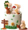 ZHIQIN 7 Pcs Rabbit Resin Cake Topper Mini Figures Cake Decorations Kids Cupcake Toppers for DIY Craft Easter Birthday Baby Showr Party Supplies