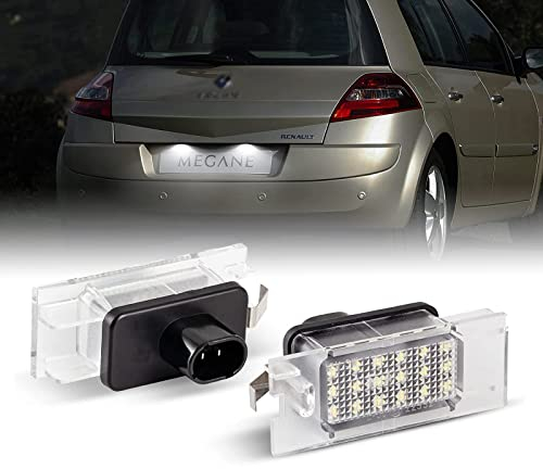 OZ-LAMPE LED Kennzeichenbeleuchtung für Ren-ault Clio III 3 Megane II 2, Kennzeichen mit Canbus, Nummernschildbeleuchtung LED, 2 Stücke 18 * 2835 SMD