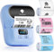Phomemo M110 Etikettendrucker,Bluetooth Beschriftungsgerät Selbstklebend Etikettiergerät Tragbarer Labeldrucker für Barcode Aufkleber Drucker mit 3 Rolle 40x30mm Etikett, Blau