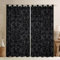 Schwarze Damast-Verdunkelungsvorhänge für Erwachsene, antiker viktorianischer Barock, Vorhänge und Vorhänge, 132.1 cm Bx96 L, Gothic-Vintage-Blumenmuster, 2 Paneele, Schlafzimmerdekoration
