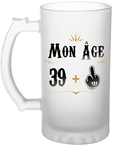 Planetee Chope de bière 40 ans Humour | Idée Tasse Cadeau Homme Famille Anniversaire Noël Pinte cervoise