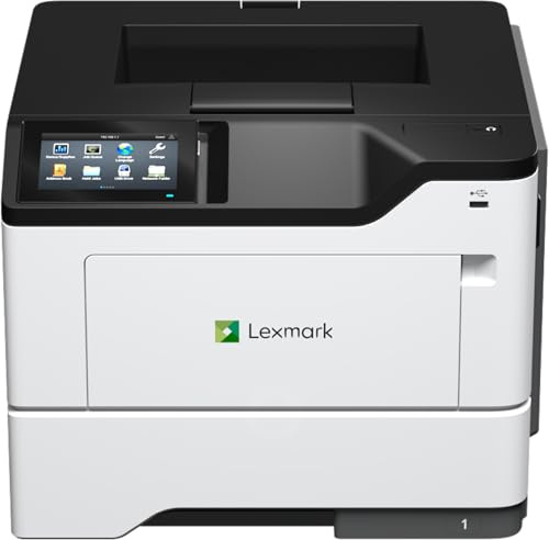 Lexmark MS632dwe Monochrom-Laser, integrierter Duplex (beidseitiger Druck), Druckgeschwindigkeit: bis zu 50 Seiten pro Minute, 10,9 cm Farb-Touchscreen, Energy Star, empfohlenes monatliches