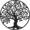 ENDYAK Décoration murale en métal Cadre Arbre de Vie Deco murale noir industrielle Tableau grand modern original pour salon (40 * 40cm)