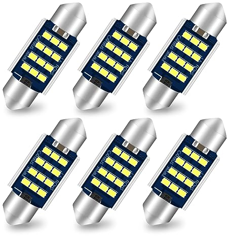 Alopee 36mm Innen Beleuchtung,6PCS 36MM Soffitte 9-28V Weiß Innenbeluchtung