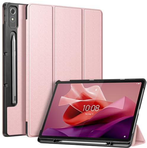 FINTIE Custodia Compatibile con Lenovo Tab P12 12,7 Pollici TB370FU 2023 Tablet, Sottile Leggera Case Protettiva Cover con Auto Sveglia/Sonno, Oro rosa