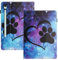 LSPCASA Custodia Per Samsung Galaxy Tab S9 FE 10.9 Pollice SM-X510/X516B PU+TPU Materiale Cover Tab S9 FE Con Slot Per Carte Cover Samsung Tab S9 FE Zampa di gatto cuore