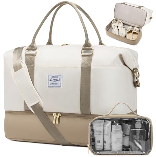 LOVEVOOK Reisetasche Damen Sporttasche mit Schuhfach Weekender Groß Handgepäck Tasche für Flugzeug Ryanair Easyjet Travel Bags Duffle Bag Kliniktasche Geburt Fitnesstasche Krankenhaustasche