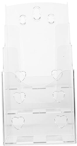 Faltbares für Broschüren, Broschüren-Halter, Wandhalterung, transparenter Kartenhalter, Klammern, Ständer, Broschüren-Präsentationsständer, Ordnerregal, Acryl, Wandmontage, A4