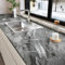 HotDecor Grey Marble Wallpaper Self Adhesive Silver Grey Marble Vinyl Wrap for Kitchen Worktop Cupboards Sticky Back Plastic Roll Gloss Worktop Vinyl Covering Washable Living Wallpaper 40cm X 200cm