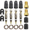 Pitlane Performance® Presta Fahrrad-Ventil 18-TLG. Blitzventil Reperaturset; Ersatzventile Ventileinsatz mit Dichtung; Ersatzteil-Set mit Mutter & Ventilkappe + 2X Gratis Presta-Schrader Adapter