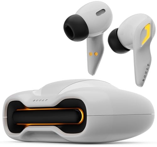 GOBOULT UFO wirklich kabellose In-Ear-Ohrhörer mit 48 Stunden Spielzeit, integrierter App-Unterstützung, 45 ms Low Latency Gaming, 4 Mikrofone ENC, atmende LEDs, 13 mm Bass-Treiber-Ohrstöpsel, TWS