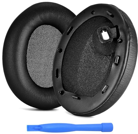Ersatz Ohrpolster für Sony WH-1000XM4 Noise Cancelling Kopfhörer von MMOBIEL - Protein PU Kopfhörer Ohrpolster – Ersatzpolster - Schwarz