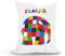 Green Bean Kinder Sitzsack Elmar Elefant 100x135cm mit 270 Liter hochwertiger EPS Perlen Füllung und waschbarem Motiv Wechsel-Bezug aus 100% Baumwoll - Riesensitzsack Bean Bag Sitzkissen