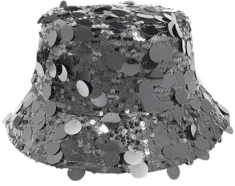 MILAKOO Black Double-Side Wear Bucket Har für Unisex Sparkle Gemetric Pailletten Hut Sun Visor Cap