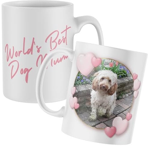 Purple Print House Personalised Worlds Best Dog Mum Mug Custom Pet Tea Coffee Photo Gift Cup