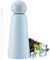 EQARD Gourde Isotherme Enfant Adulte 500ml Bouteille Isotherme avec 360° Couvercle Étanche Tasse Café Gourde Inox avec Brosse de Nettoyage du Couvercle Garde 12h Chaud/24h Froid Sans BPA (Bleu)