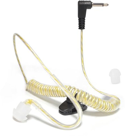 UAYESOK 3,5 mm Ohrhörer Schallschlauch, Höre nur zu Kopfhörer Hörschlauch In-Ear 1 Pin Headset mit Ohrstöpsel inkl. Halteclip für Funkgerät Lautsprecher Mikrofon Motorola Kenwood Security Polizei