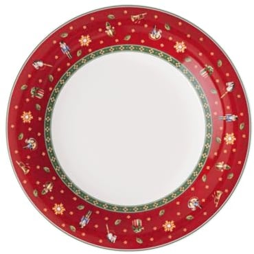 Villeroy & Boch – Toy's Delight Specials plato llano, plato grande con decoración navideña, plato de porcelana, vajilla navideña, 27 cm Ø, apto para lavavajillas y microondas